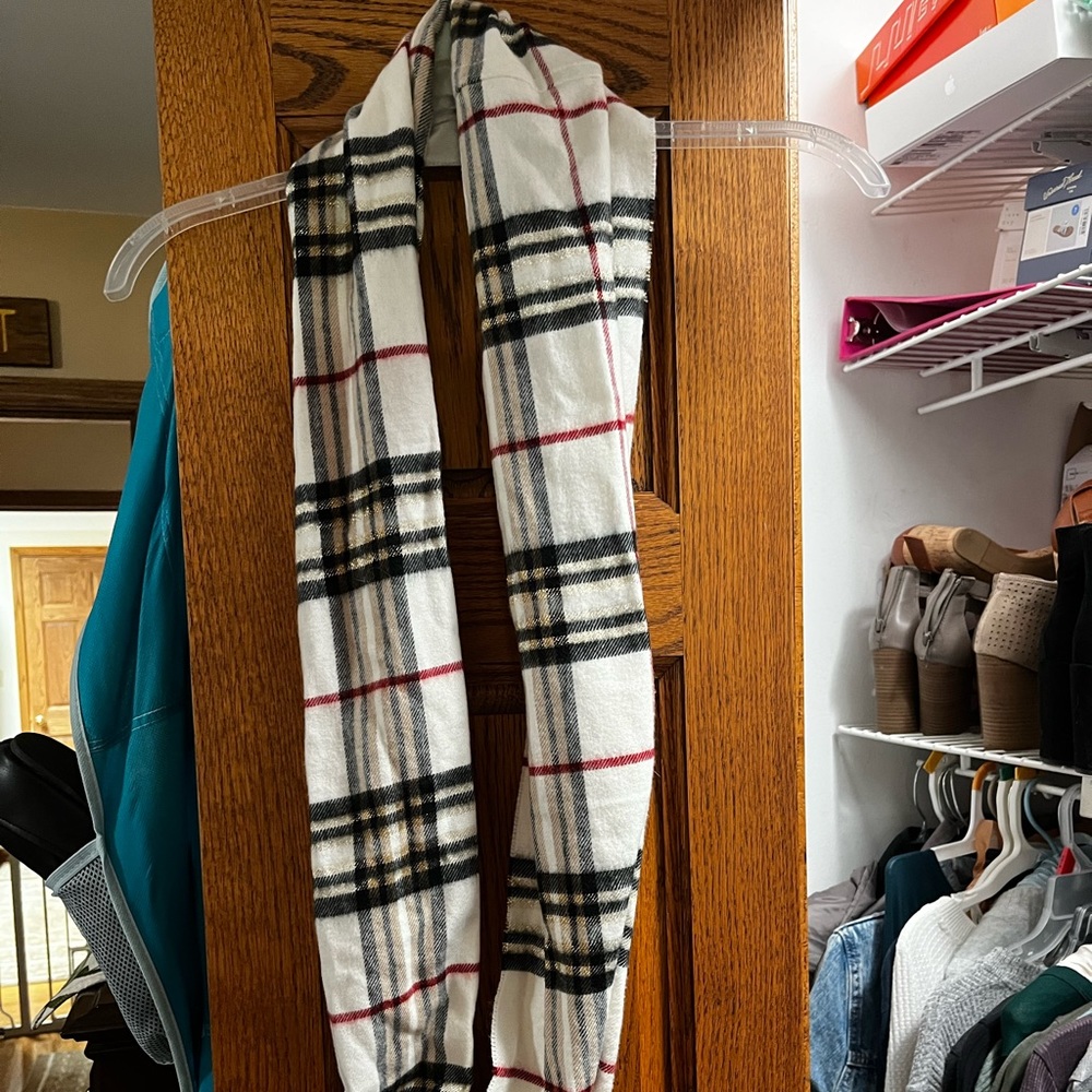 Flannel plaid infinity scarf